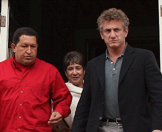 Sean Penn joins Chavez on pampaign in Venezuela