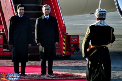 President of Turkmenistan Gurbanguly Berdimuhamedow arrived in Armenia