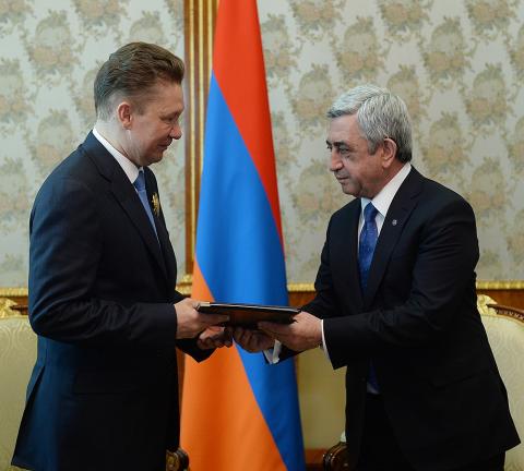 President Serzh Sargsyan receives Gazprom’s Management Committee Chairman Alexey Miller