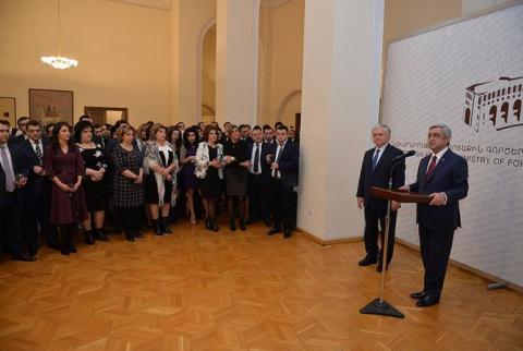 Президент Армении высоко оценил уровень проведенных по случаю 100-летия Геноцида армян мероприятий