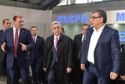Armenia President visited Yerevan Metro and was also present in the opening of 'Rossia Mall' trade center