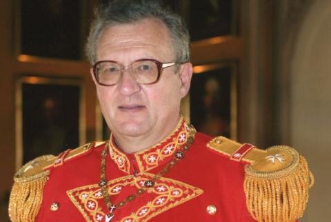 H.M.E.H. Prince and Grand Master of the Sovereign Military Order of Malta Fra' Robert Matthew Festing to arrive in Armenia on state visit