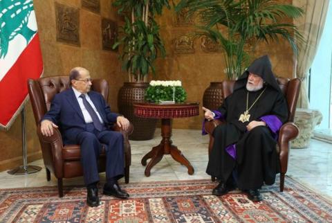 Aram I meets with newly elected Lebanese President