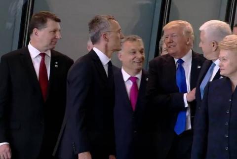 ՆԱՏՕ-ի շենքում շրջելիս Թրամփը հրել է Մոնտենեգրոյի վարչապետին