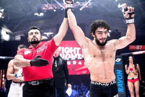 عضو منتخب أرمينيا للمصارعة الرومانية وصاحب الميدالية الفضية بأولمبياد ريو ميهران هاروتيونيان يحرز أول انتصار له بالمصارعة المختلطة MMA