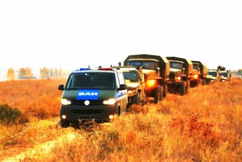 Мотострелки ЮВО в горах Армении совершили 100 км марш в условиях применения противником оружия массового поражения