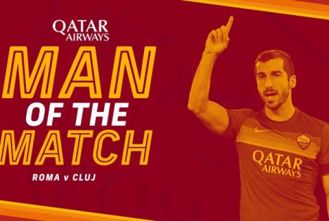 مخيتاريان أختير أفضل لاعب في مباراة الدوري الأوروبي بين ناديه روما وكلوج
