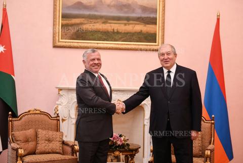 President Sarkissian and King Abdullah II of Jordan meet in
Yerevan