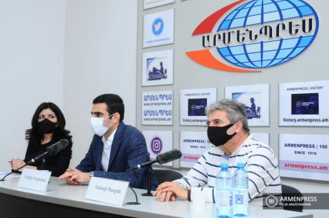 Press conference of Director of State Symphonic Orchestra of
Armenia Sargis Balbabyan and conductor, pianist Vahagn
Papyan