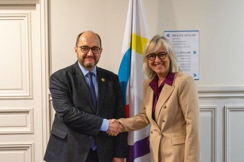 Araïk Haroutiounian et Caroline Saint-Hilaire ont discuté des mesures prises pour organiser les Jeux de la Francophonie en Arménie