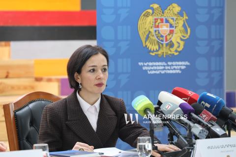 کنفرانس مطبوعاتی ژانا آندریاسیان، وزیر آموزش، علوم، فرهنگ و ورزش جمهوری ارمنستان