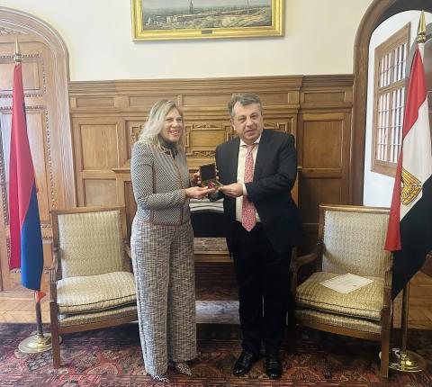 سرناد گامیل، سفیر پیشین مصر، با مدال افتخار درجه دوم وزارت امور خارجه ارمنستان تقدیر شد