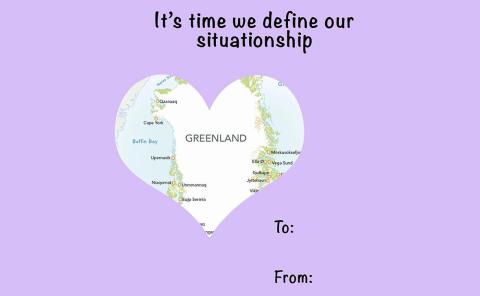 Սպիտակ տունը Սուրբ Վալենտինի օրվան նվիրված բացիկ է հրապարակել Գրենլանդիայի պատկերով