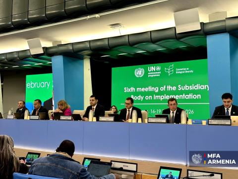 نعتقد أن مؤتمر التنّوع البيولوجي (COP17) لا ينبغي أن يقتصر على تقييم التقدم المشترك فحسب بل يجب أن يعزز أيضاً الإرادة السياسية-نائب وزير خارجية أرمينيا-