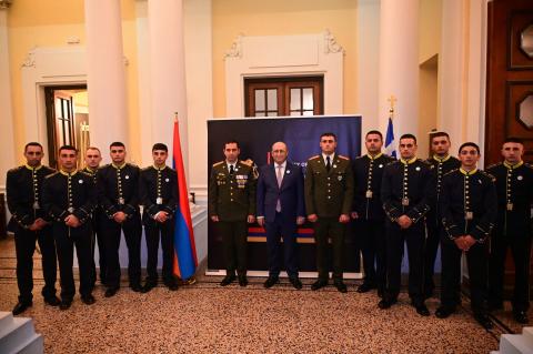 ՀՀ զինված ուժերի կազմավորման 34-ամյակի առթիվ Հունաստանի ցամաքային զորքերի «Սպայի տանը» անցկացվել է ընդունելություն