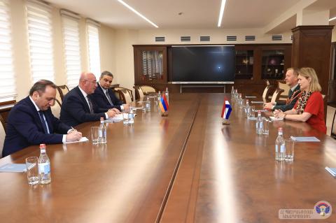 Պաշտպանության նախարարի տեղակալն ընդունել է ՀՀ-ում Նիդեռլանդների դեսպանին ու ռազմական կցորդին