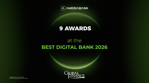 Ameriabank named Most Innovative Digital Bank in Armenia, alongside 9 Global Finance Digital Bank Awards