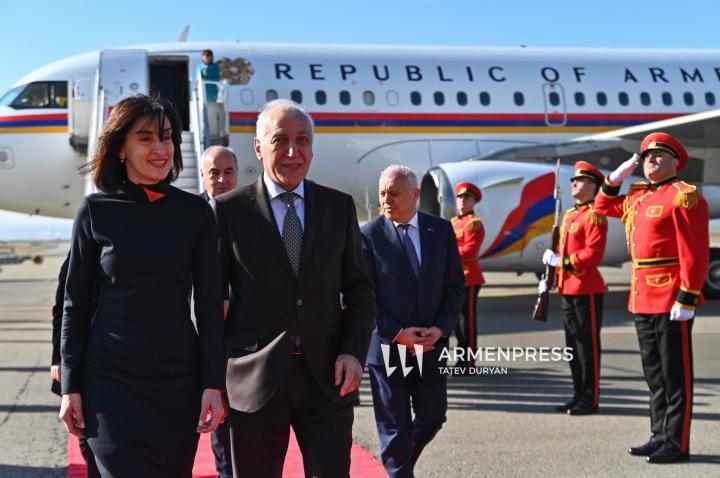 Armenian President Vahagn Khachaturyan arrives in Georgia on official visit