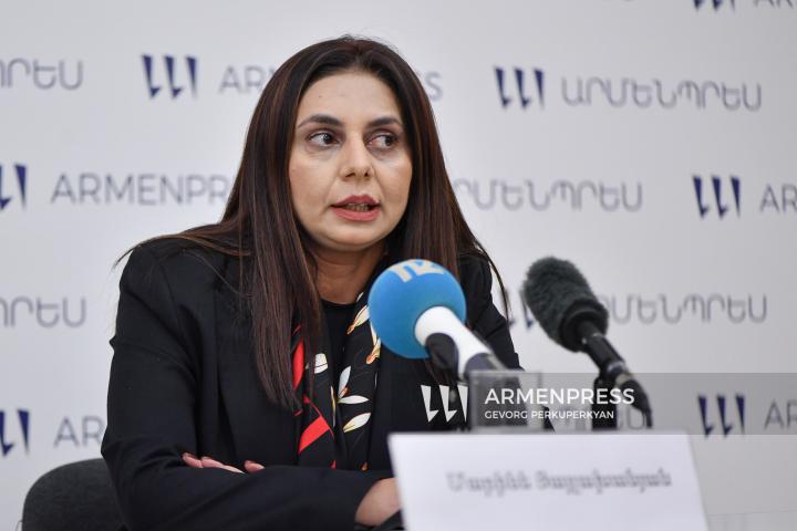 نشست خبری مارینه یایلاخانیان، رئیس آژانس ثبت احوال وزارت دادگستری جمهوری ارمنستان