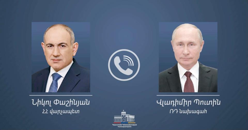 Entretien téléphonique entre Nikol Pashinyan et Vladimir Poutine
