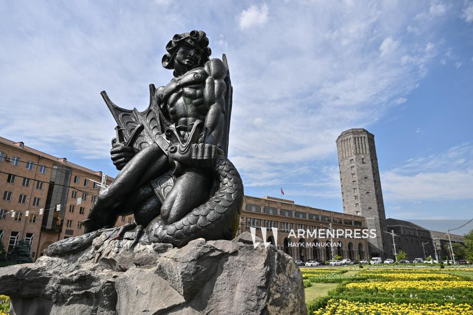 Yerevan unveils statue of Vahagn the Dragon-Slayer, warrior god in Armenian mythology