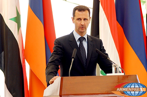 Bashar al-Assad finds that terrorist acts in Syria resemble Armenian Genocide in Turkey