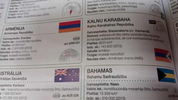 В латвийских учебниках Нагорный Карабах представлен как независимое государство 