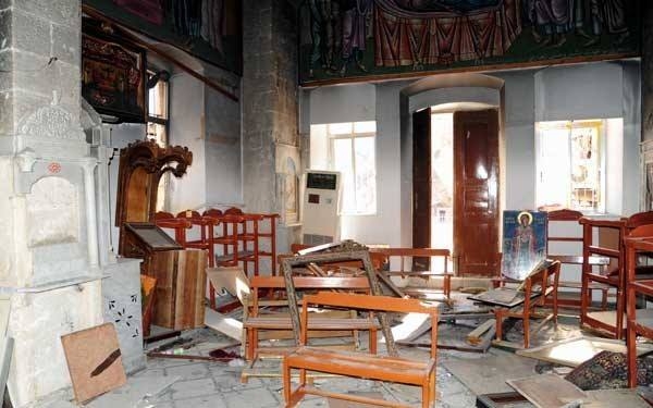 В сирийском Маалюле после ухода боевиков от церквей и монастырей остались лишь 
руины