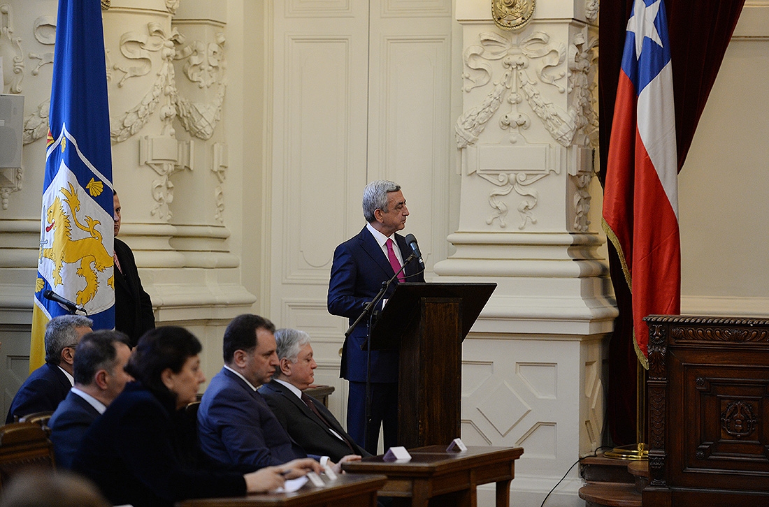 Позиции Армении и Чили по важнейшим, общечеловеческого значения вопросам  
созвучны - Серж Саргсян