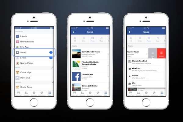 Facebook представила кнопку "Сохранить" для отложенного чтения или просмотра 
материалов