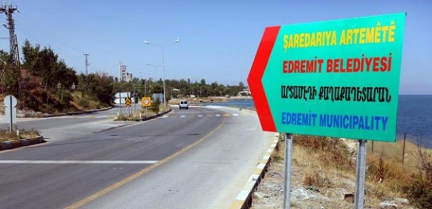 Signboards with Armenian inscriptions appear in Van's Artamed streets