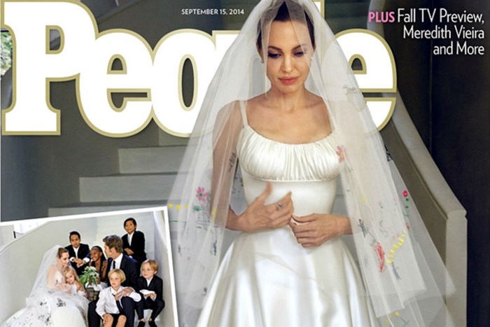 Анджелина Джоли продемонстрировала свое уникальное свадебное платье