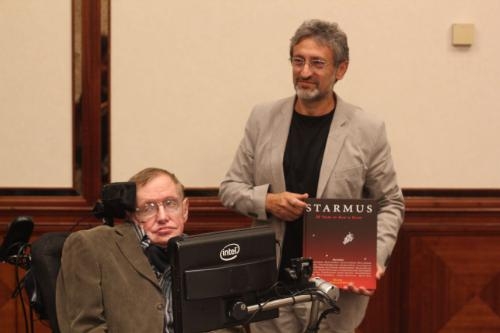 Garik Israelian and Stephen Hawking launch the Book "Starmus, 50 Years of Man in Space"