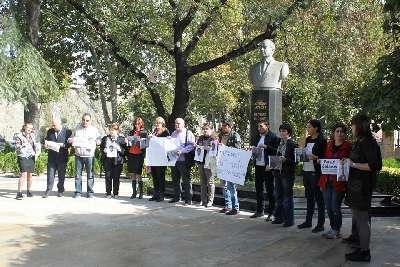 В Тбилиси прошла акция в поддержку политзаключенных Азербайджана