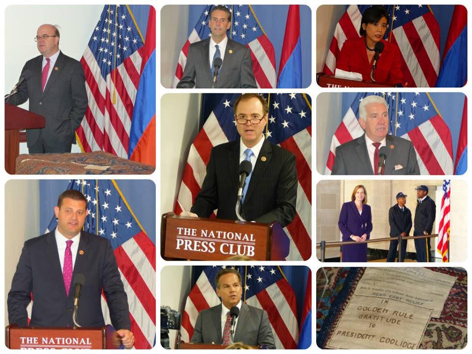 U.S. Congressmen welcome Armenian Orphan Rug display at White House