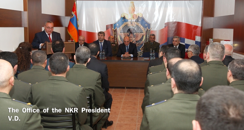 Karabakh President attends solemn event devoted to Day of National Security Service 
Serviceman