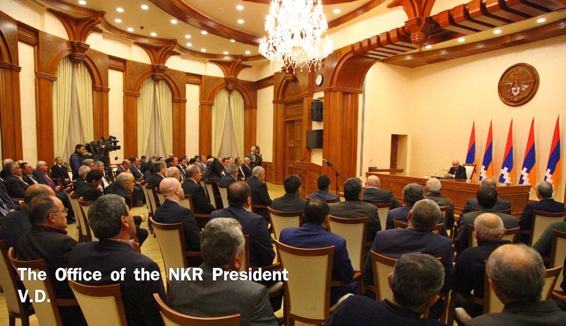 Artsakh Republic President Bako Sahakyan receives group of Artsakh liberation war 
veterans