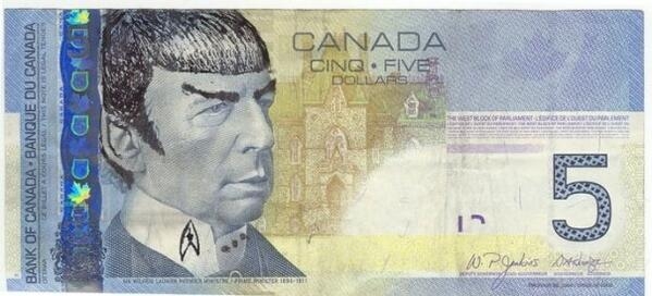 Канадцы "превращают" экс-премьера на банкнотах в актера Леонарда Нимоя