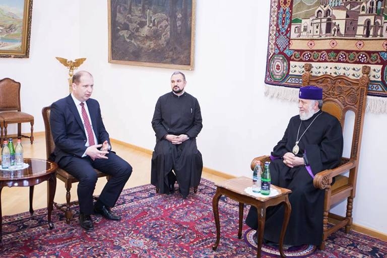 Catholicos receives newly appointed Slovak Ambassador to Armenia