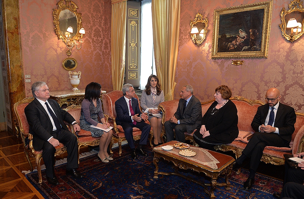 Президент Армении подчеркнул важность роли Италии в развитии всеобъемлющего 
сотрудничества Армения-ЕС