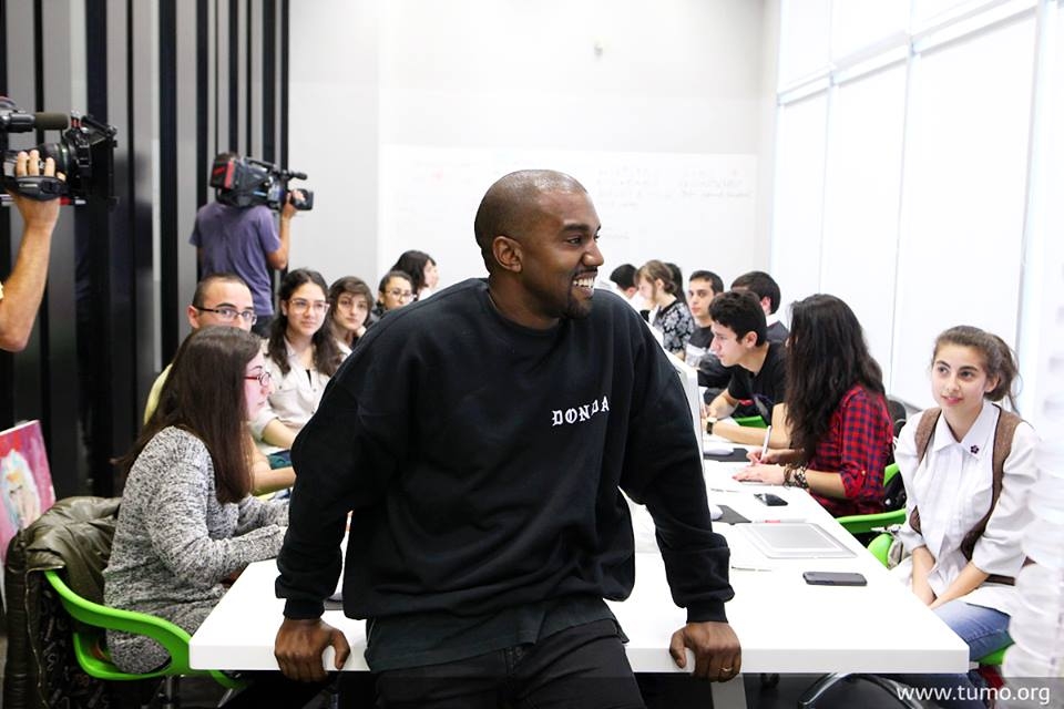 Kanye West and students of TUMO Center sang a song together