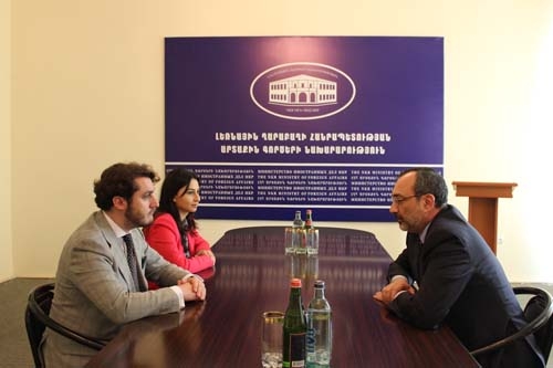 NKR Foreign Minister Received Chairman of the Organization "Democrat Youth Community 
of Europe"