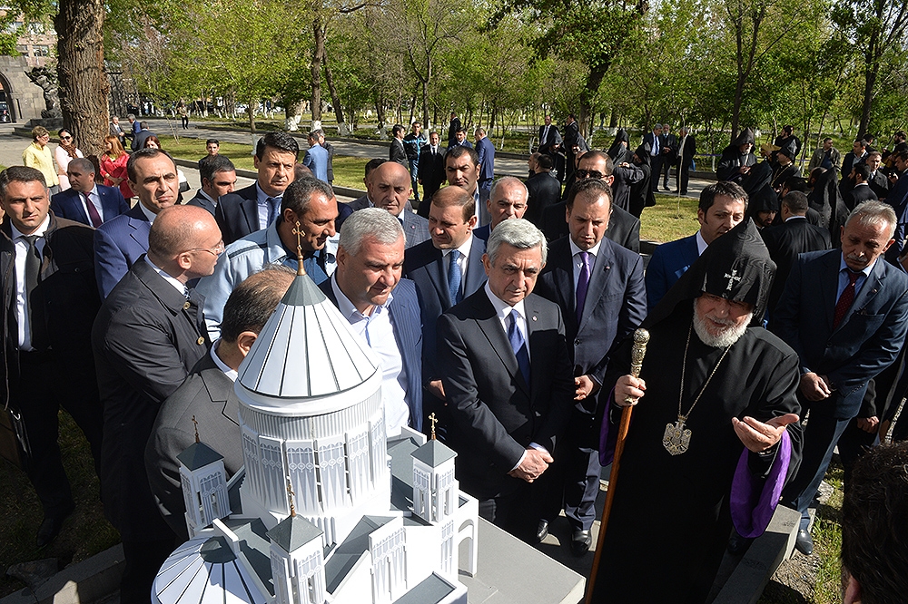 Armenian President attends ceremony of blessing of land for construction of Holy Martyrs’ 
Church