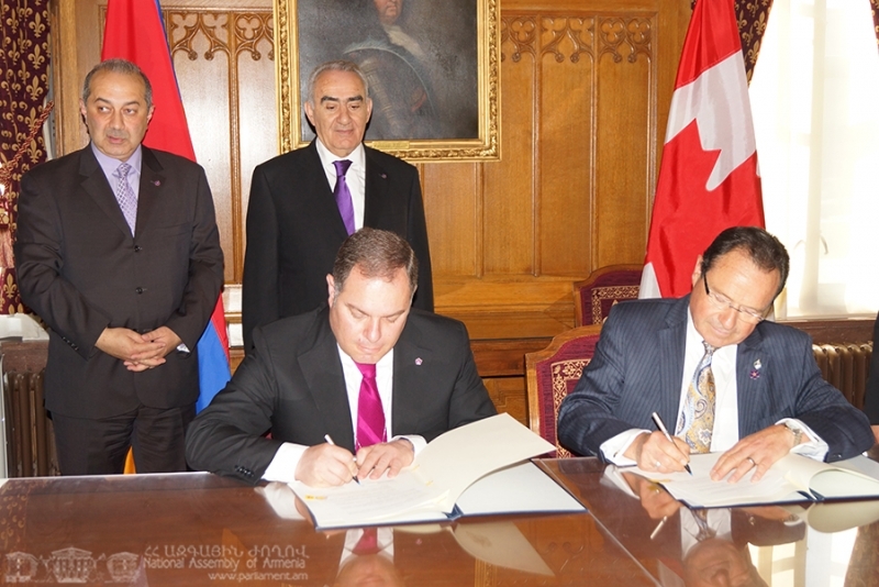 Parliamentary Friendship Groups of Armenia and Canada adopt a joint declaration
