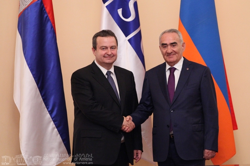 Armenia’s Parliament Speaker receives OSCE Chairperson-in-Office Ivica Dačić
