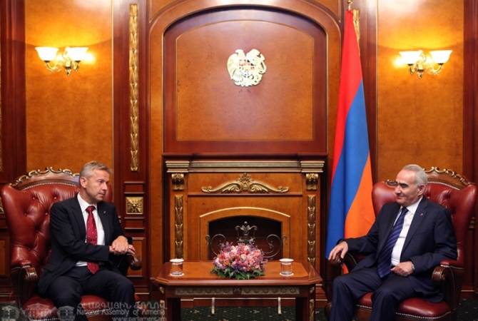 Председатель Национального Собрания Армении принял председателя 
парламентской фракции Народной партии Австрийской Республики