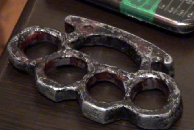 Police confiscates brass-knuckle from Baghramyan Avenue rally participant