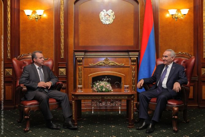 Armenian Parliament’s Speaker has farewell meeting with Ambassador of Belarus