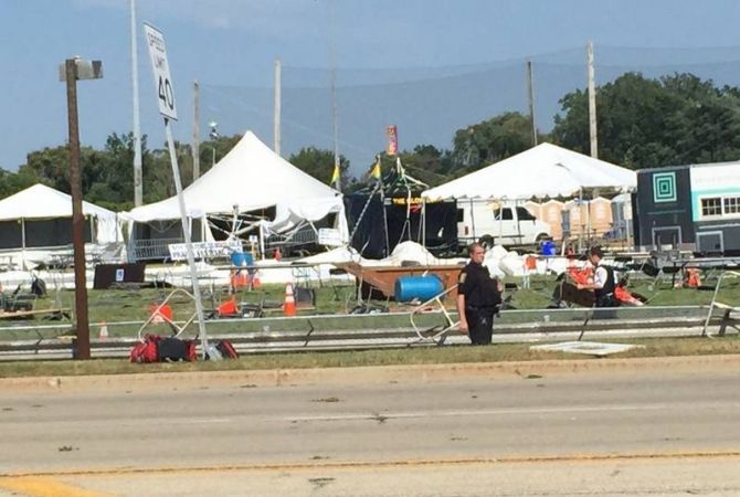 One killed and several injured when festival tent crashes down