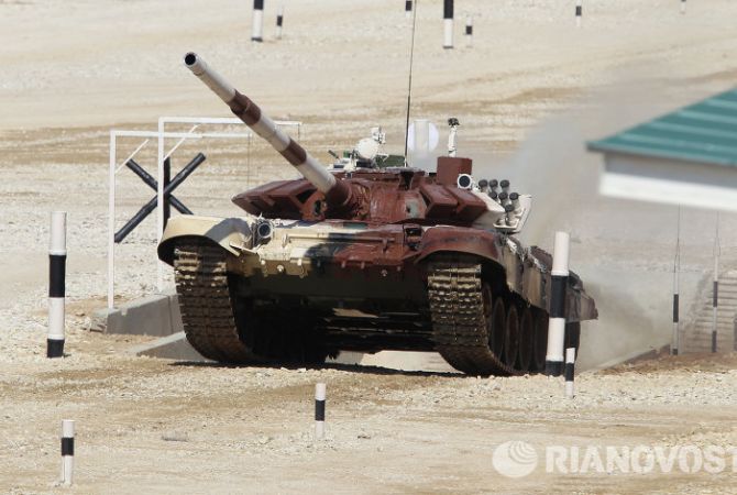 Танковый биатлон на армейских играх в России